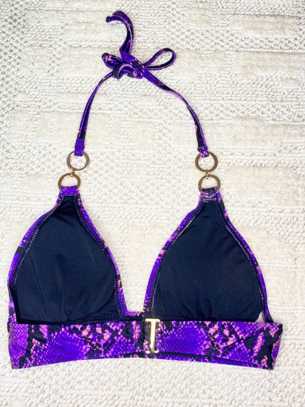 New Look Purple Snake Print Bikini Set – Size XS